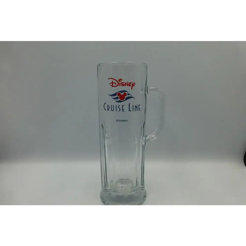 Disney Cruise Line Tall Glass Beer Mug Pilsner Souvenir Collectible Barware B3 - Picture 1 of 8